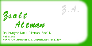 zsolt altman business card